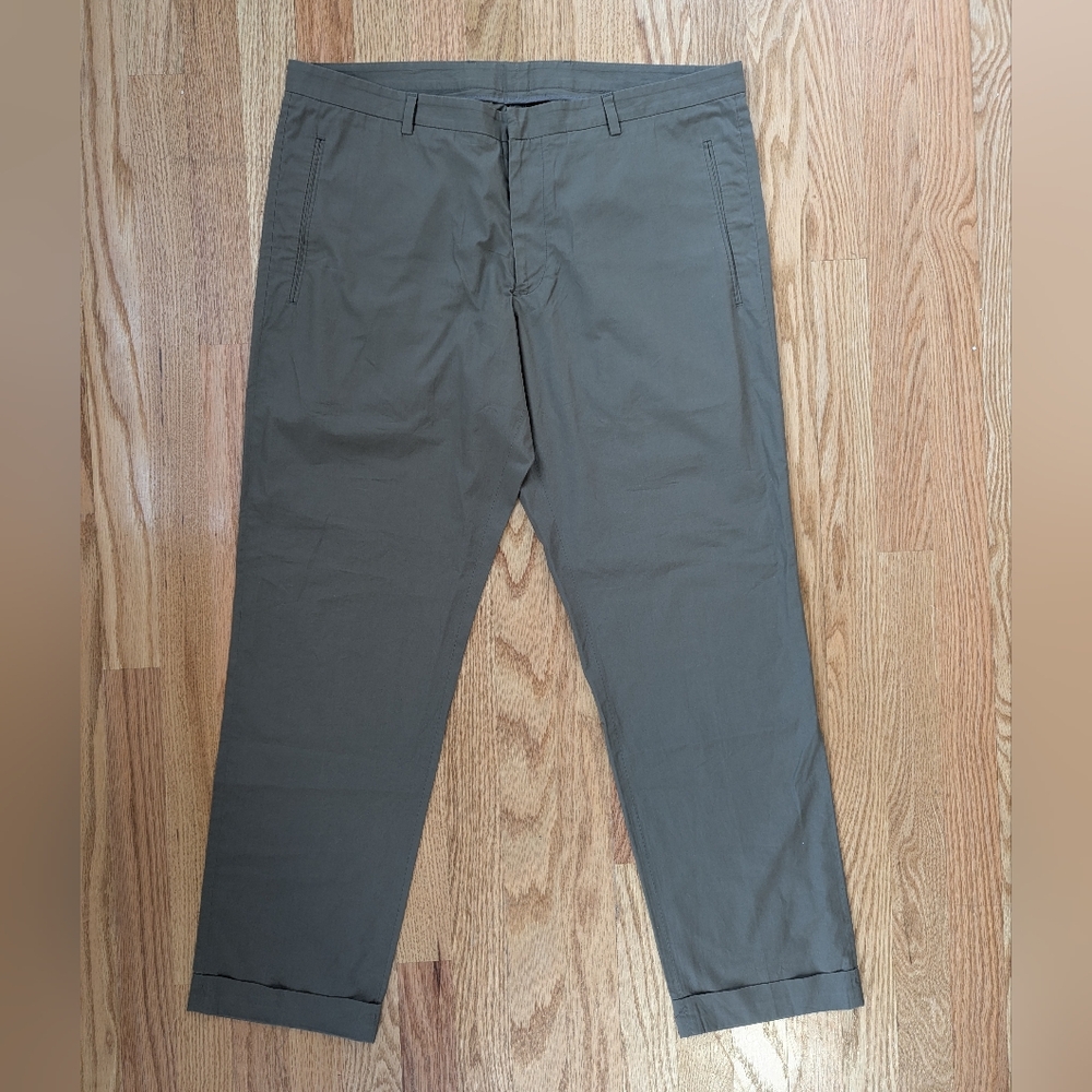 Jil Sander Olive Green Slim Trousers